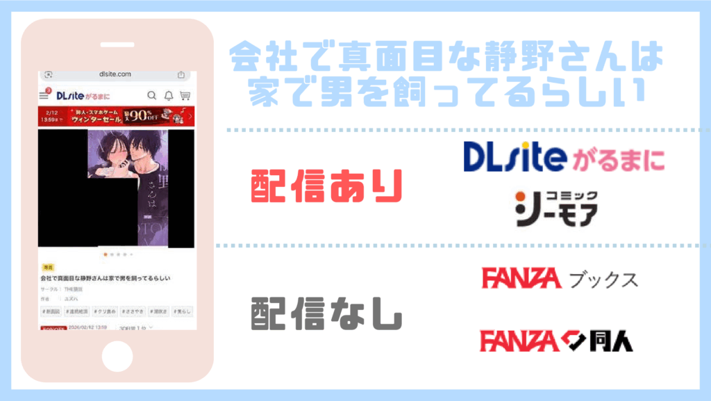 会社で真面目な静野さんは家で男を飼ってるらしい配信状況