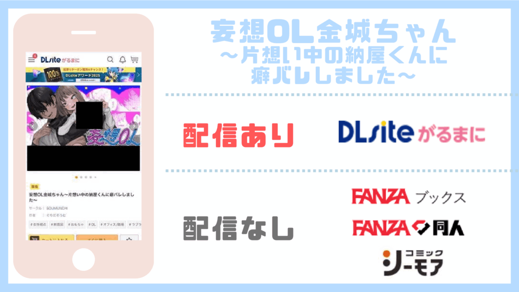 妄想OL金城ちゃん~片想い中の納屋くんに癖バレしました~配信状況